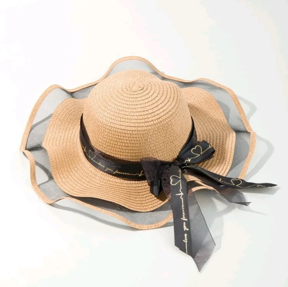 Summer Sun Trim Straw Hat - Picture 2 of 6